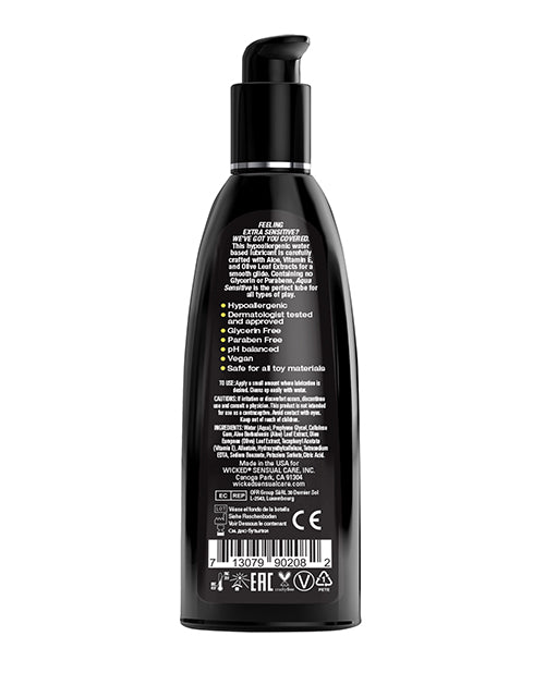 Wicked Sensual Care Hypoallergenic Aqua Sensitive Water Based Lubricant - 8 oz Unscented
