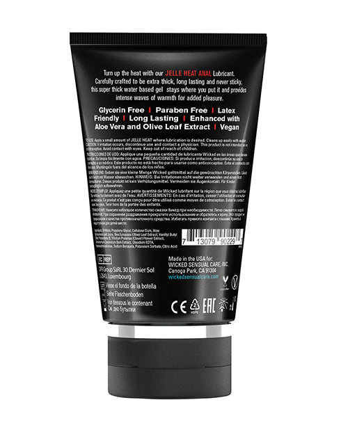 Wicked Sensual Care Jelle Warming Waterbased Anal Gel Lubricant - 4 oz