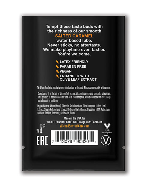 Wicked Sensual Care Aqua Waterbased Lubricant - .1 oz Salted Caramel