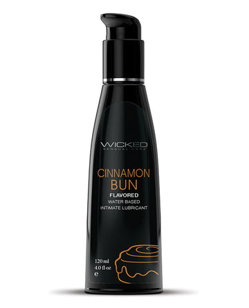 Wicked Sensual Care Aqua Waterbased Lubricant - 4 oz Cinnamon Bun
