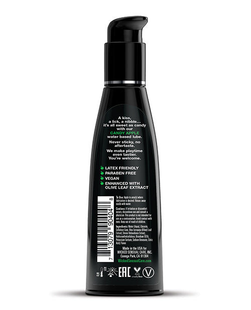 Wicked Sensual Care Aqua Waterbased Lubricant - 4 oz Candy Apple