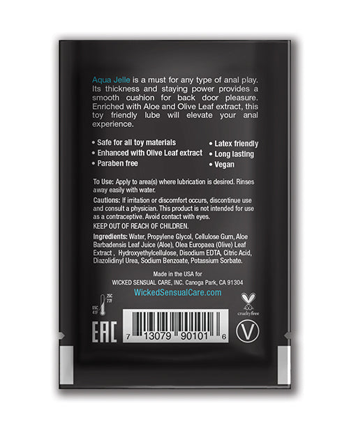 Wicked Sensual Care Jelle Water Based Anal Lubricant - .1 oz Fragrance Free