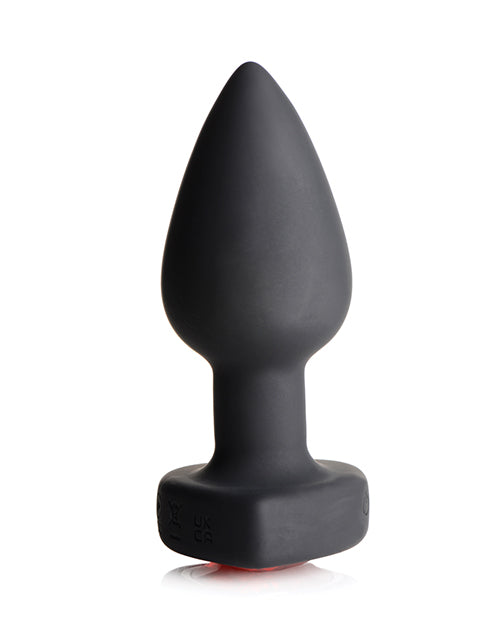 Booty Sparks 28X Silicone Vibrating Red Heart Anal Plug w/Remote - Small