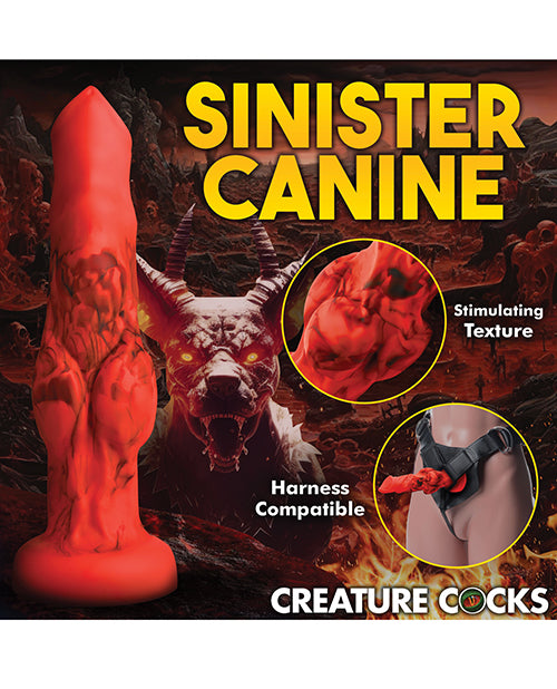 Creature Cocks Fire Hound Silicone Dildo - Large Red