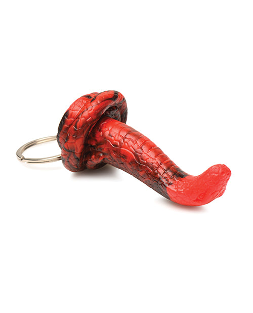 creature-cocks-king-cobra-silicone-key-chain-blackred image