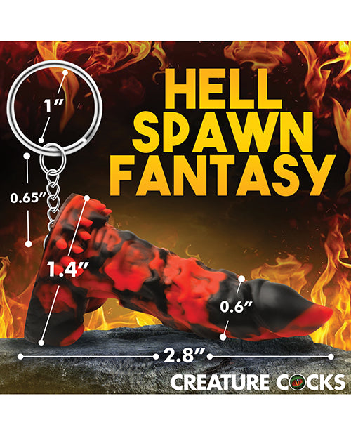 creature-cocks-fire-demon-keychain-redblack image