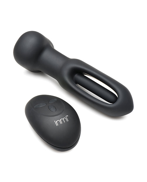 inmi-bum-flick-flicking-vibrating-silicone-butt-plug-wremote-black image