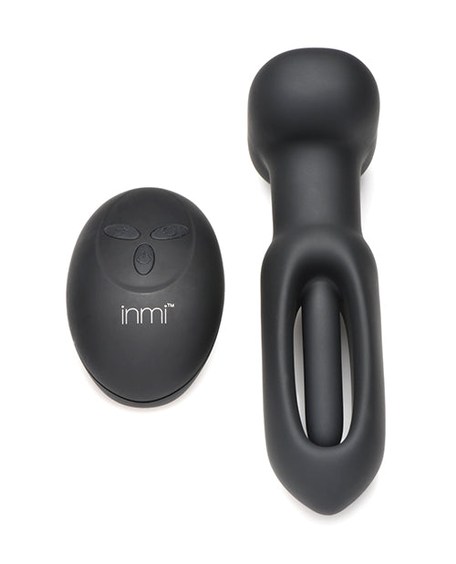 inmi-bum-flick-flicking-vibrating-silicone-butt-plug-wremote-black image