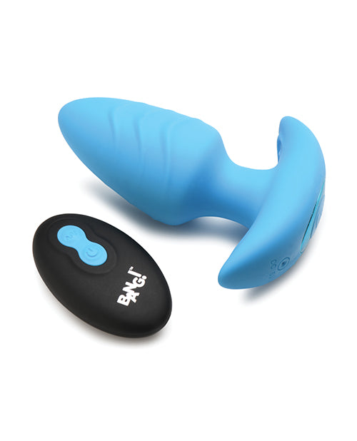 bang-rotating-vibrating-tapered-butt-plug-wremote-blue image