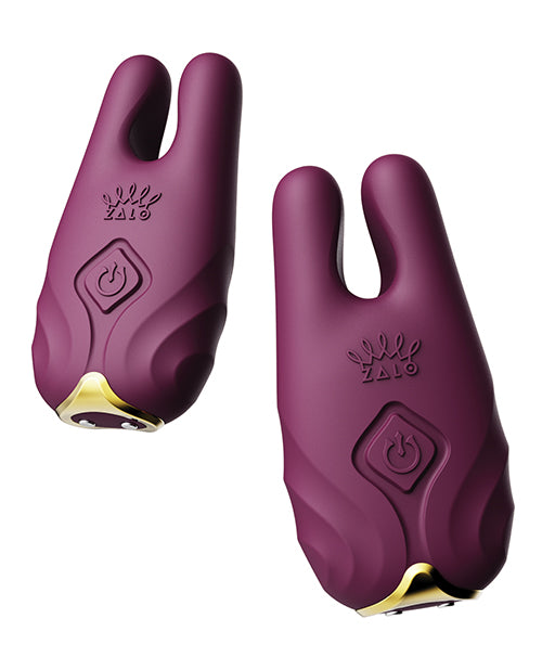 zalo-nave-vibrating-nipple-clamps-velvet-purple image